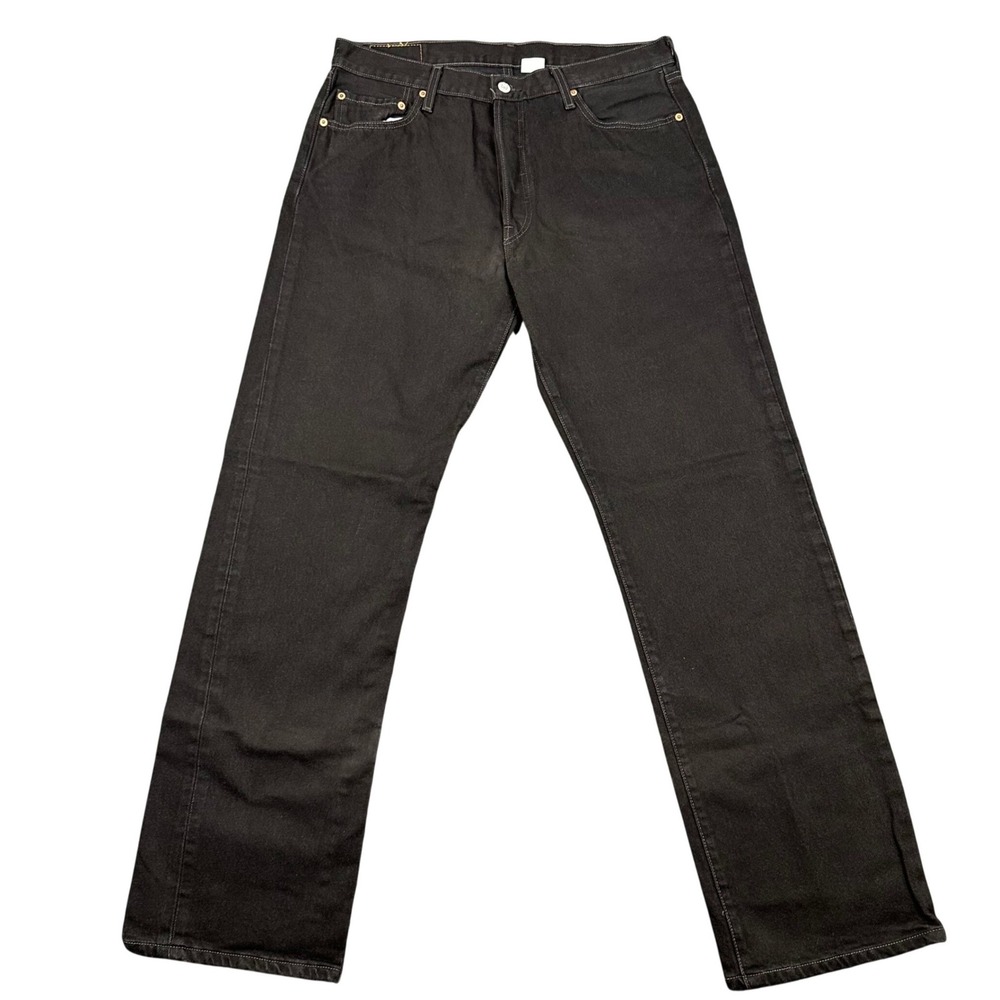Levis 501 Original Fit Jeans Mens 35x33 Black Straight Leg Button Fly